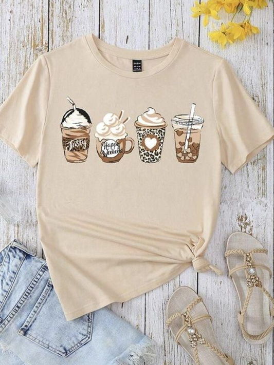 Coffee Ice Cream Tshirt - Beige