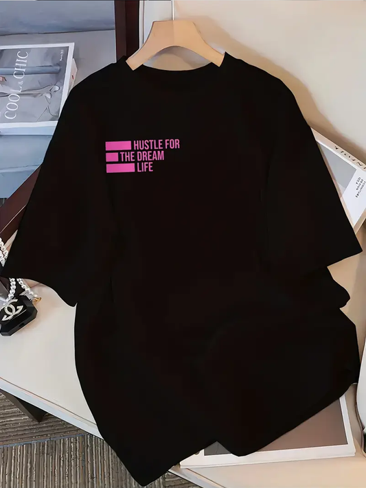Hustle Pocket Oversized Tshirt - Black