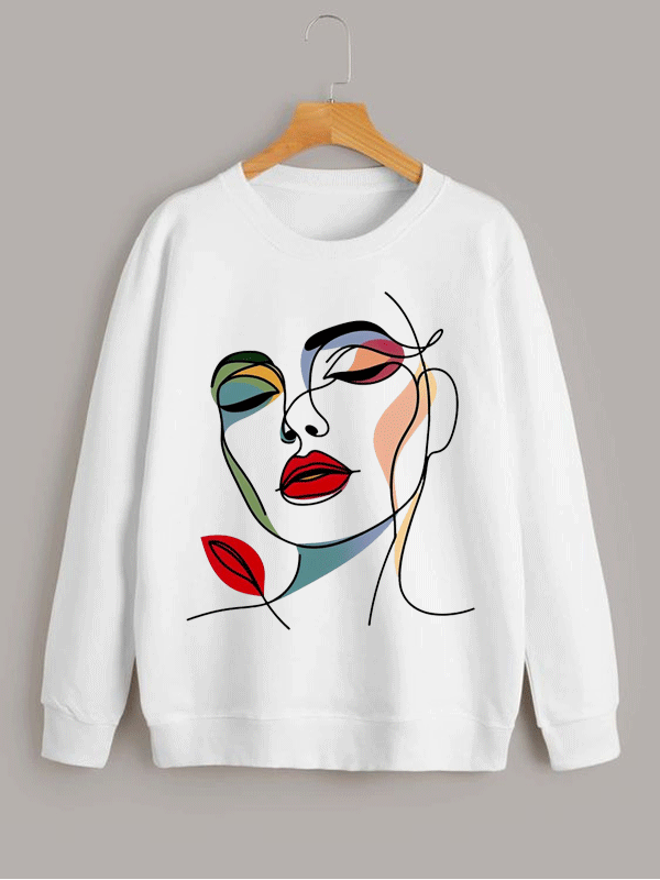 Face Art Sweatshirt - White