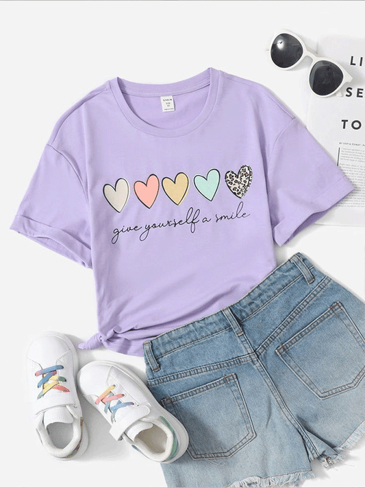 Lilac Give yourself a Smile Crop Tshirt