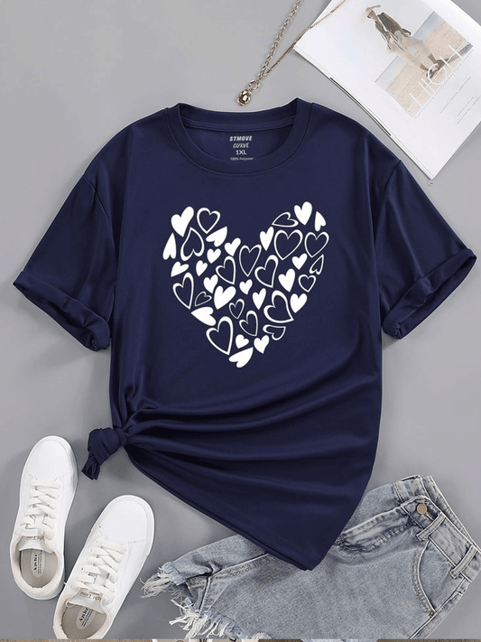 Hearts Tshirt - Navy Blue