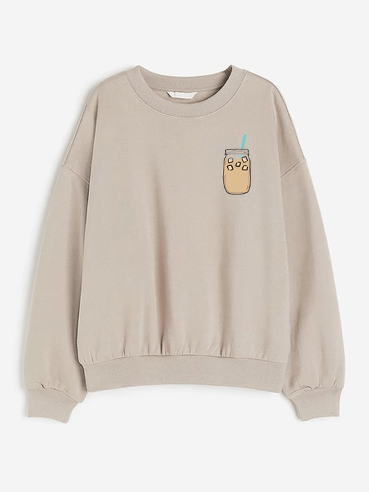 Iced Coffee Pocket Sweatshirt - Beige