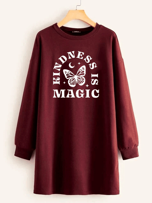 Cest La Vie Long Sweatshirt - Maroon