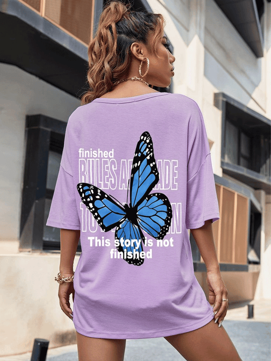 Butterfly Oversized Tshirt - Lilac