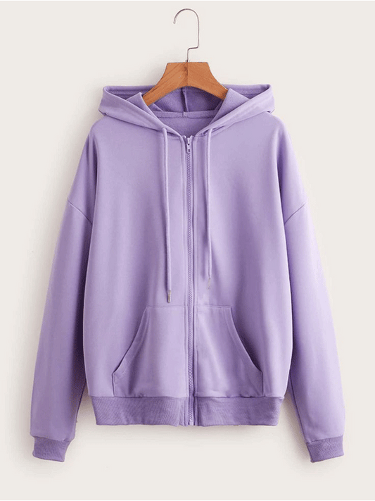 Zipper Hoodie Jacket - Lilac