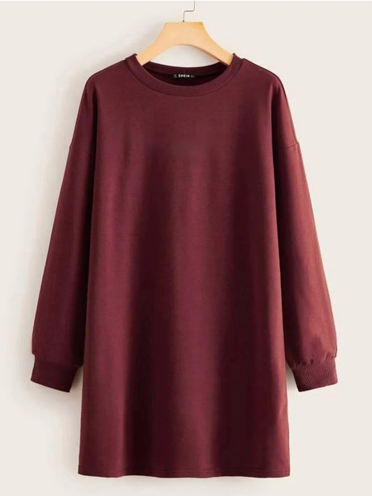 Blank Long Sweatshirt - Maroon