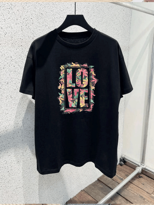 Love Printed Tshirt - Black