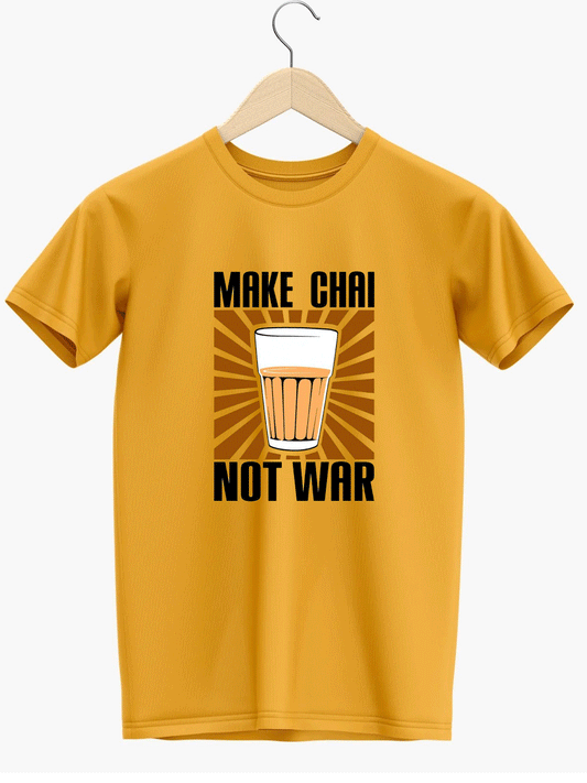 Make Chai Not War Tshirt - Mustard