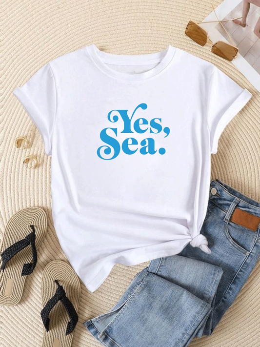 Yes, Sea White Tshirt