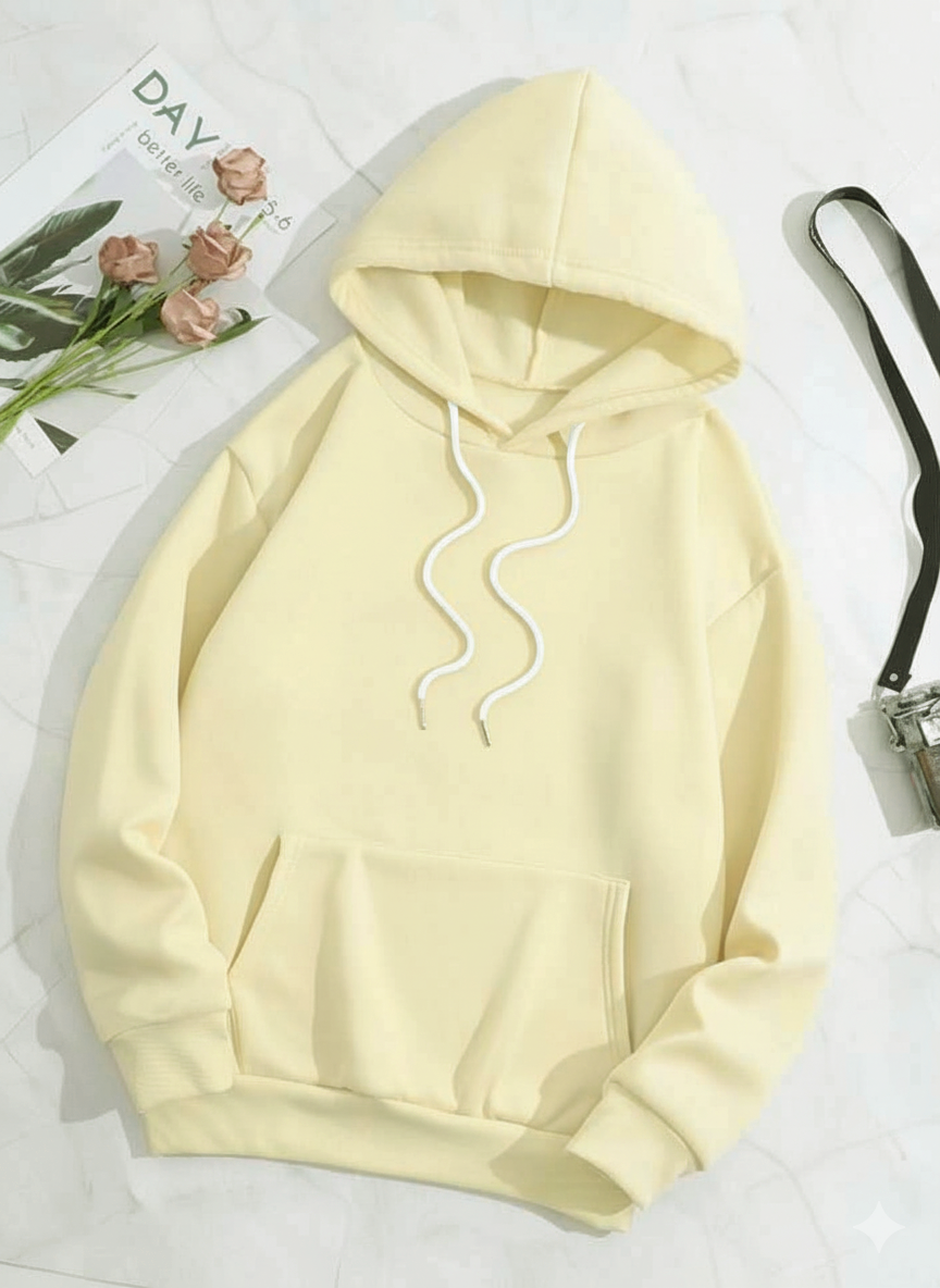 Butter Cream Plain Hoodie