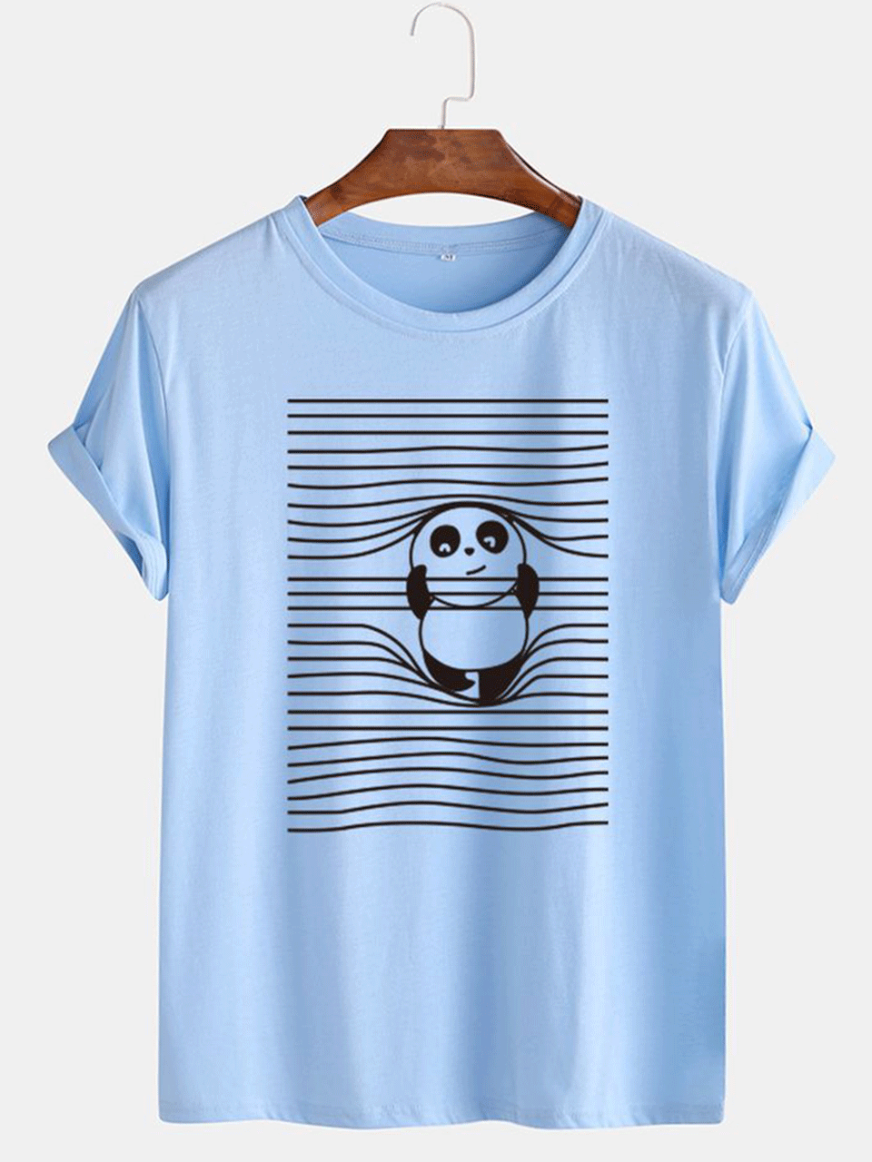 Peeking Panda Tshirt - Sky Blue