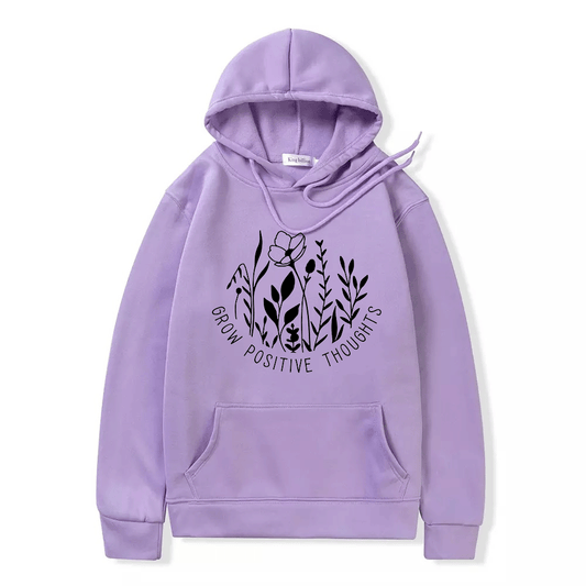 Grow Positive Thoughts Hoodie - Lilac