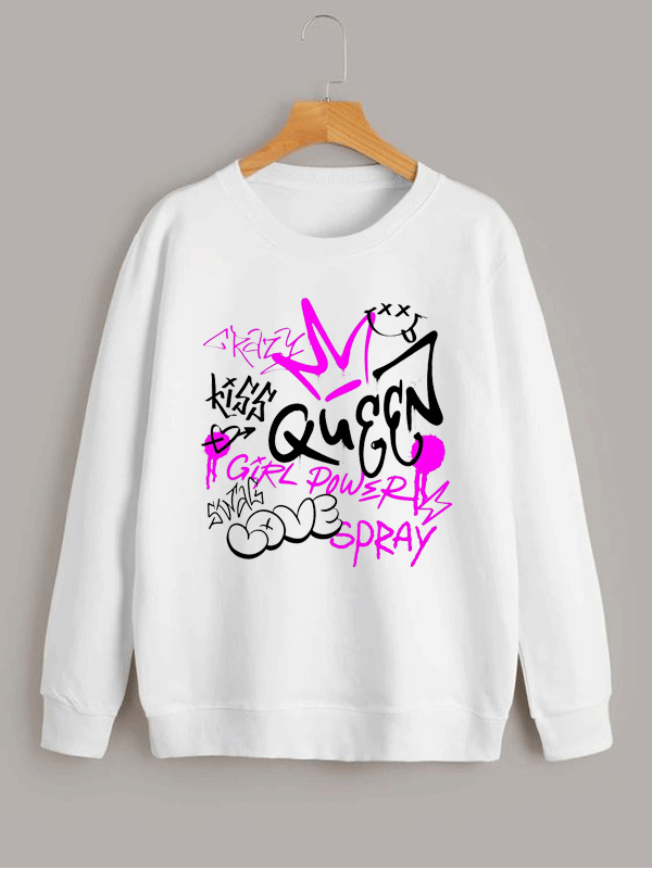 Queen Funky Sweatshirt - White