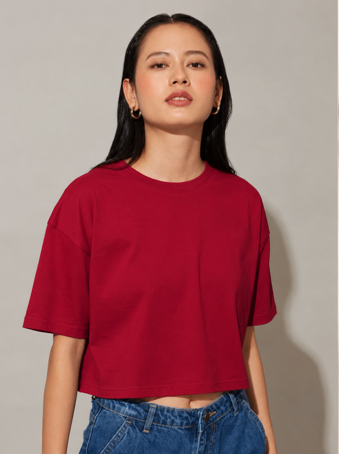 Red Basic Crop Tshirt