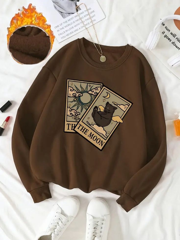 The Moon Sweatshirt - Brown