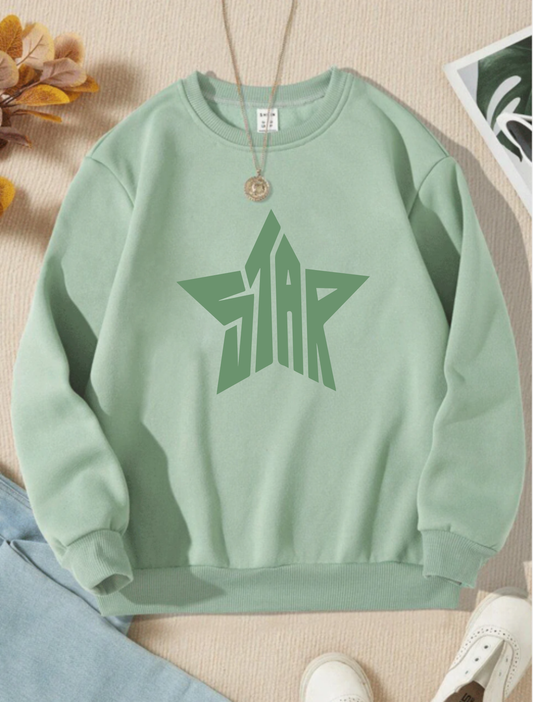 Star Sweatshirt - Mint Green