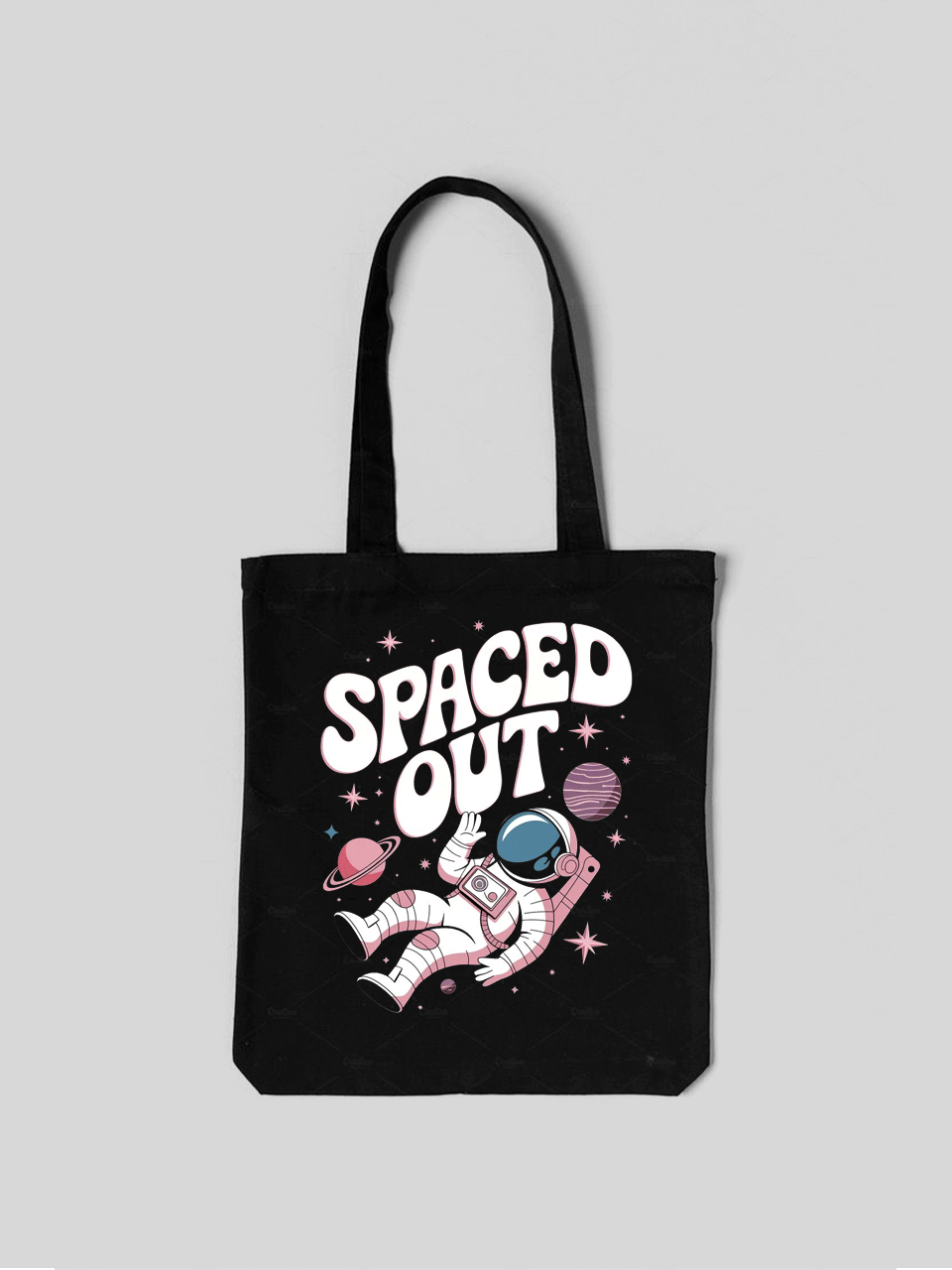 Spaced Out Sky Tote Bag - Black