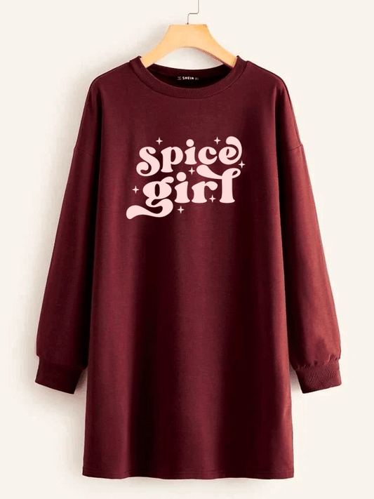 Spice GIrl Long Sweatshirt - Maroon