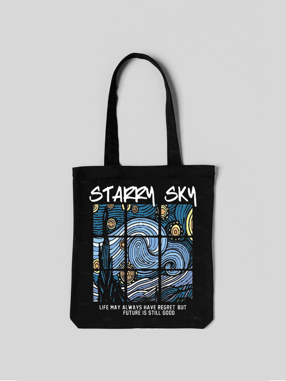 Starry Sky Tote Bag - Black