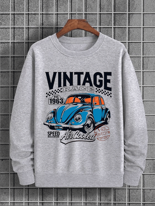 Vintage Car Sweatshirt - Grey