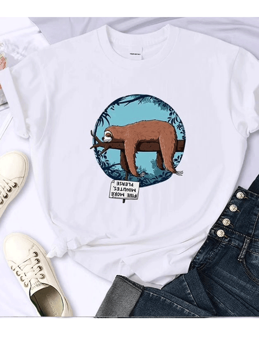 Sleeping Sloth Tshirt - White