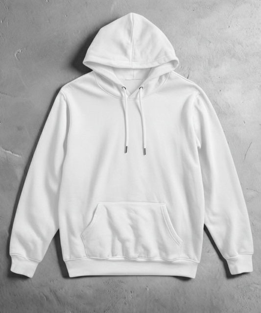 Plain Basic Hoodie - White