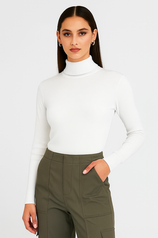 White Turtle Neck for Women
